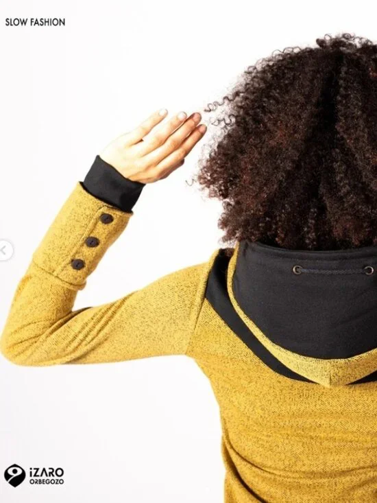 Unique sweatshirt with crossover hood - Picture 5 of 16